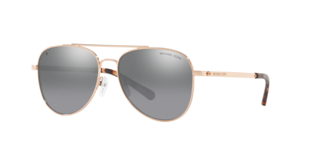 Micheal Kors San Diego | Metal rosa dourado | Lentes orgânicas polarizadas cinza
