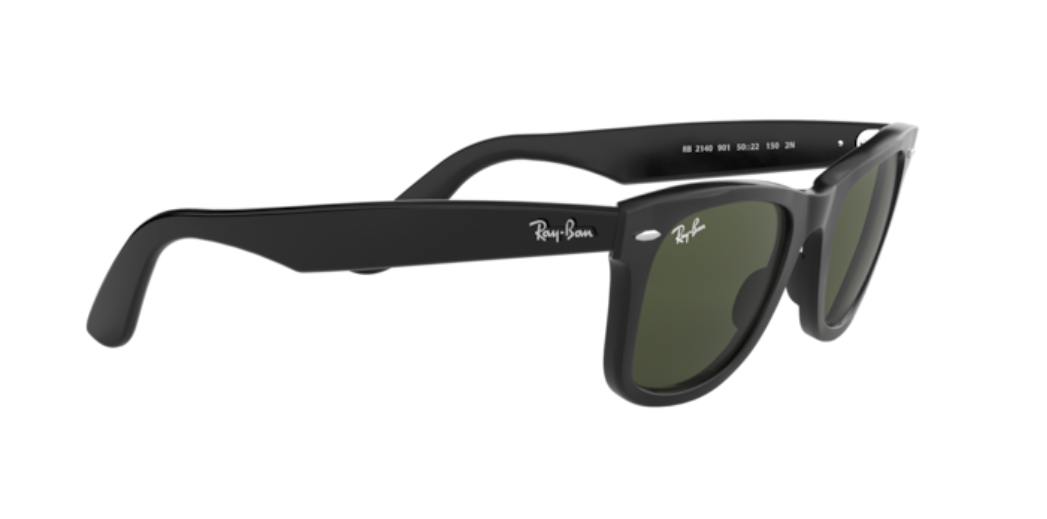 Ray-Ban Wayfarer | Lentes minerais verde G-15 | Preto