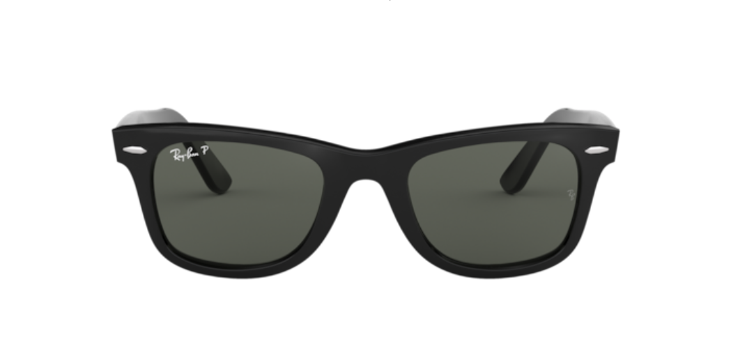 Ray-Ban Wayfarer | Lentes polarizadas minerais verde G-15 | Preto