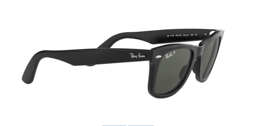 Ray-Ban Wayfarer | Lentes polarizadas minerais verde G-15 | Preto