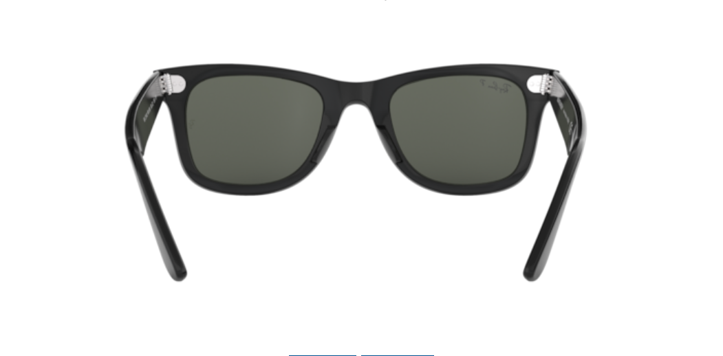 Ray-Ban Wayfarer | Lentes polarizadas minerais verde G-15 | Preto