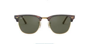 Ray-Ban Clubmaster | Lentes polarizadas minerais verde G-15 | Havana e metal dourado