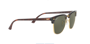 Ray-Ban Clubmaster | Lentes polarizadas minerais verde G-15 | Havana e metal dourado