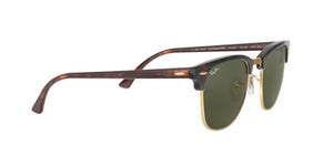 Ray-Ban Clubmaster | Lentes minerais verde G-15 | Havana e metal dourado