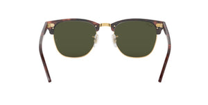 Ray-Ban Clubmaster | Lentes minerais verde G-15 | Havana e metal dourado