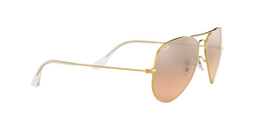 Ray-Ban Aviator | Armação metal dourado | Rosa espelhado
