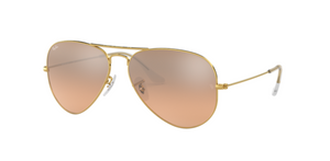 Ray-Ban Aviator | Armação metal dourado | Rosa espelhado