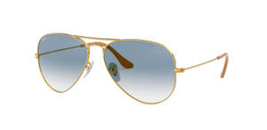 Ray-Ban Aviator | Armação metal dourado | Azul degradê