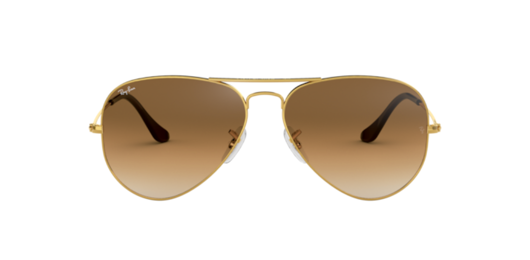 Ray-Ban Aviator | Armação metal dourado | Castanho degradê | L 55 / A 48