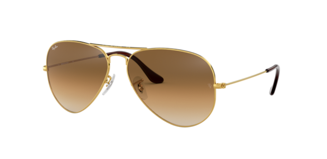 Ray-Ban Aviator | Armação metal dourado | Castanho degradê | L 55 / A 48