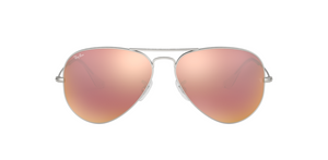 Ray-Ban Aviator | Armação metal prateado | Rosa espelhado