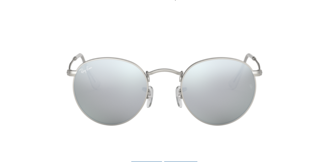 Ray-Ban Round Metal | Metal prateado | Lentes cinza espelhadas