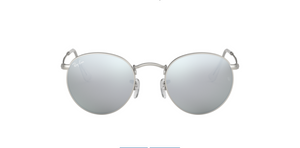Ray-Ban Round Metal | Metal prateado | Lentes cinza espelhadas