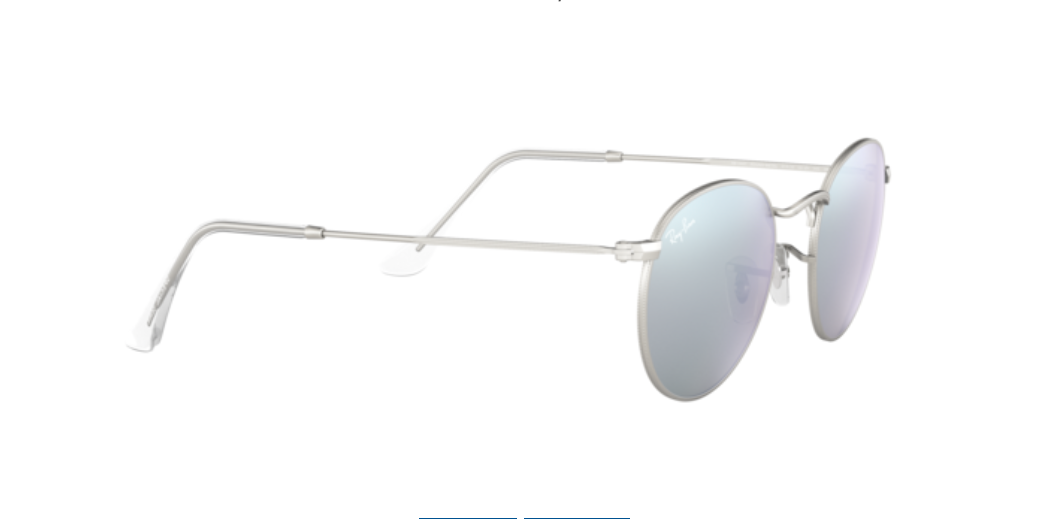 Ray-Ban Round Metal | Metal prateado | Lentes cinza espelhadas