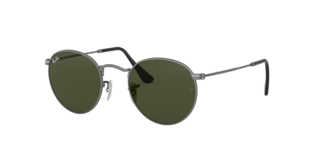 Ray-Ban Round Metal | Gunmetal | Lentes verdes G-15