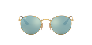 Ray-Ban Round Flat Lenses | Metal dourado | Lentes cinza espelhado