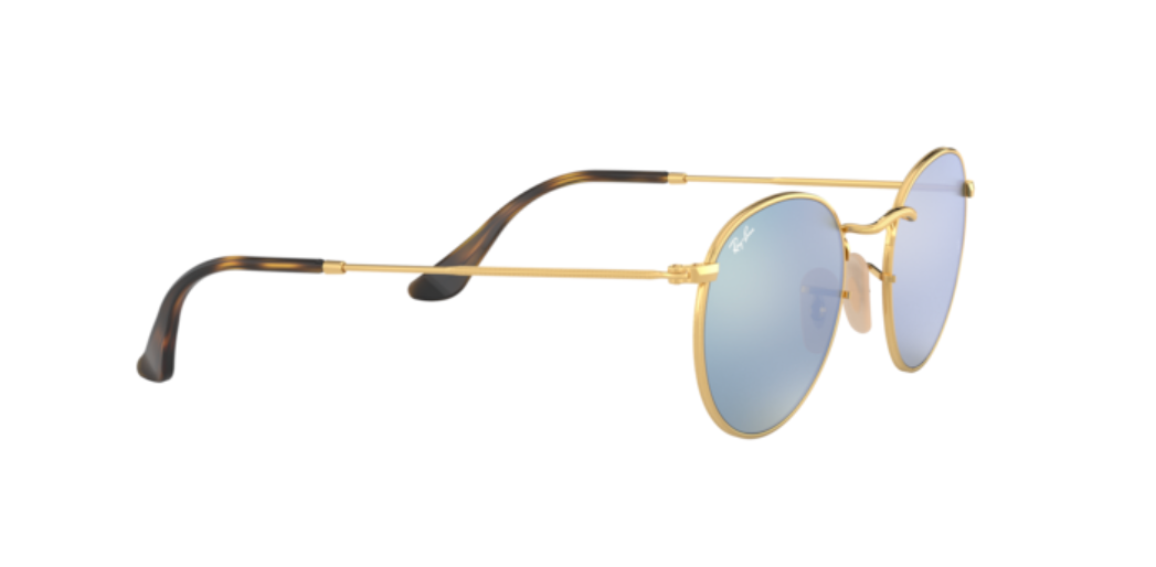 Ray-Ban Round Flat Lenses | Metal dourado | Lentes cinza espelhado