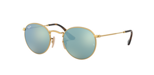 Ray-Ban Round Flat Lenses | Metal dourado | Lentes cinza espelhado