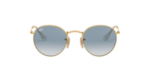 Ray-Ban Round Flat Lenses | Metal dourado | Lentes azul degradê