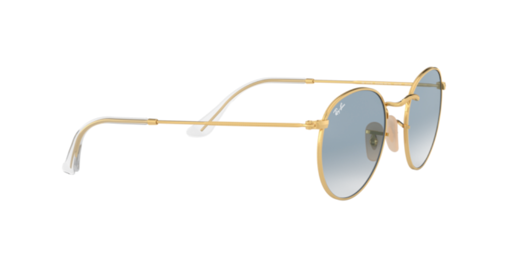 Ray-Ban Round Flat Lenses | Metal dourado | Lentes azul degradê