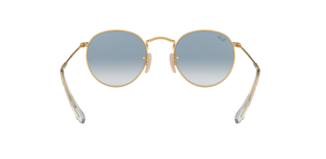 Ray-Ban Round Flat Lenses | Metal dourado | Lentes azul degradê