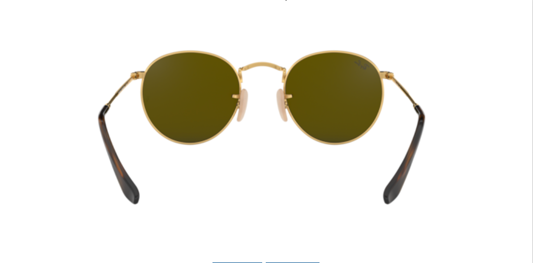 Ray-Ban Round Flat Lenses | Metal dourado | Lentes azul espelhado
