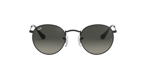 Ray-Ban Round Flat Lenses | Metal preto | Lentes cinza degradê