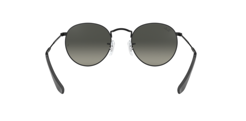 Ray-Ban Round Flat Lenses | Metal preto | Lentes cinza degradê