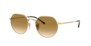 Ray-Ban Jack | Metal dourado | Lentes castanho degradê