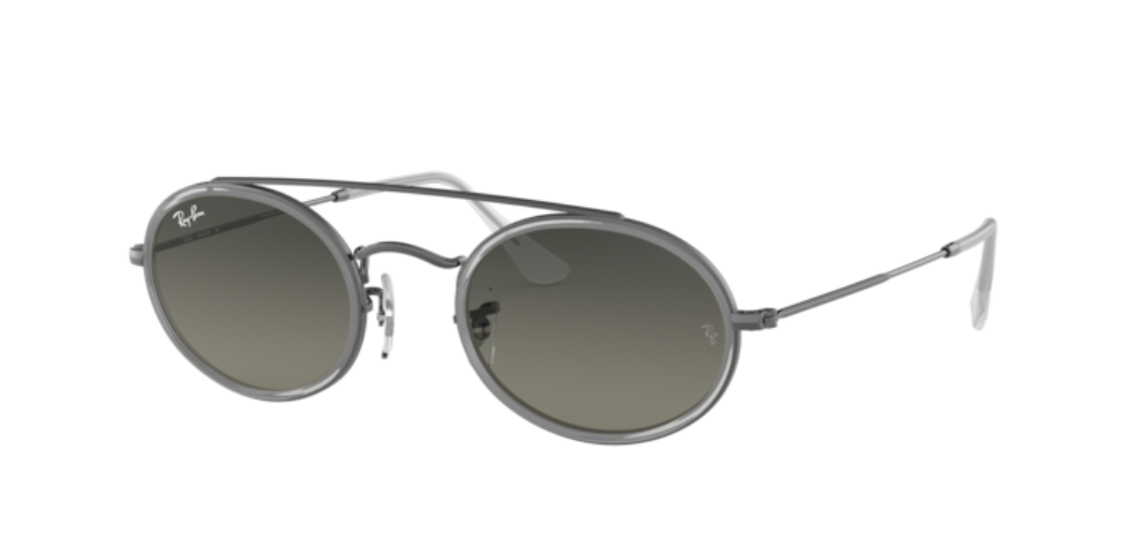 Ray-Ban Oval Flat Lenses | Gunmetal | Lentes cinza degradê
