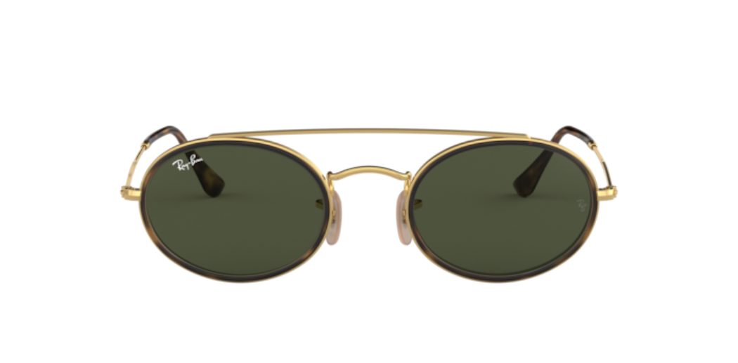 Ray-Ban Oval Flat Lenses | Metal dourado | Lentes verde G-15