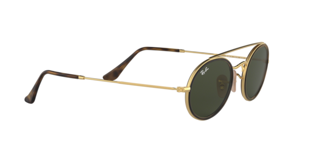 Ray-Ban Oval Flat Lenses | Metal dourado | Lentes verde G-15
