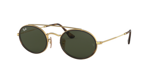 Ray-Ban Oval Flat Lenses | Metal dourado | Lentes verde G-15