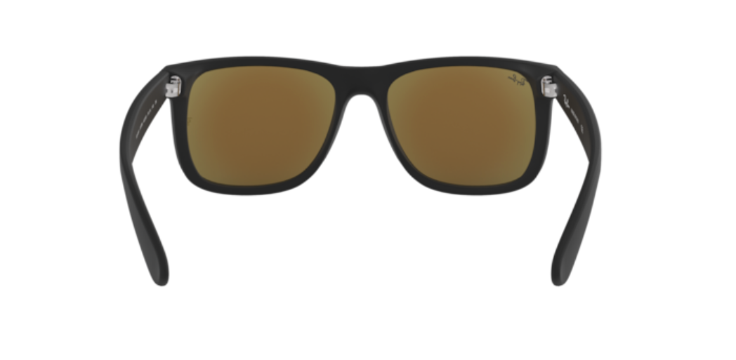 Ray-Ban Justin | Massa preto rubber | Lentes orgânicas azul espelhado