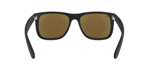 Ray-Ban Justin | Massa preto rubber | Lentes orgânicas azul espelhado