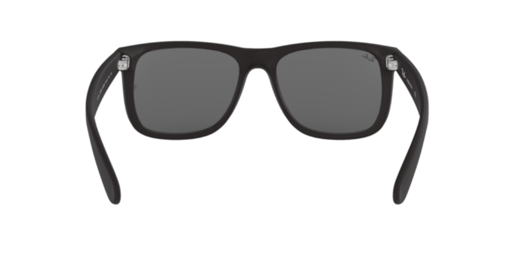 Ray-Ban Justin | Massa preto rubber | Lentes orgânicas cinza espelhado