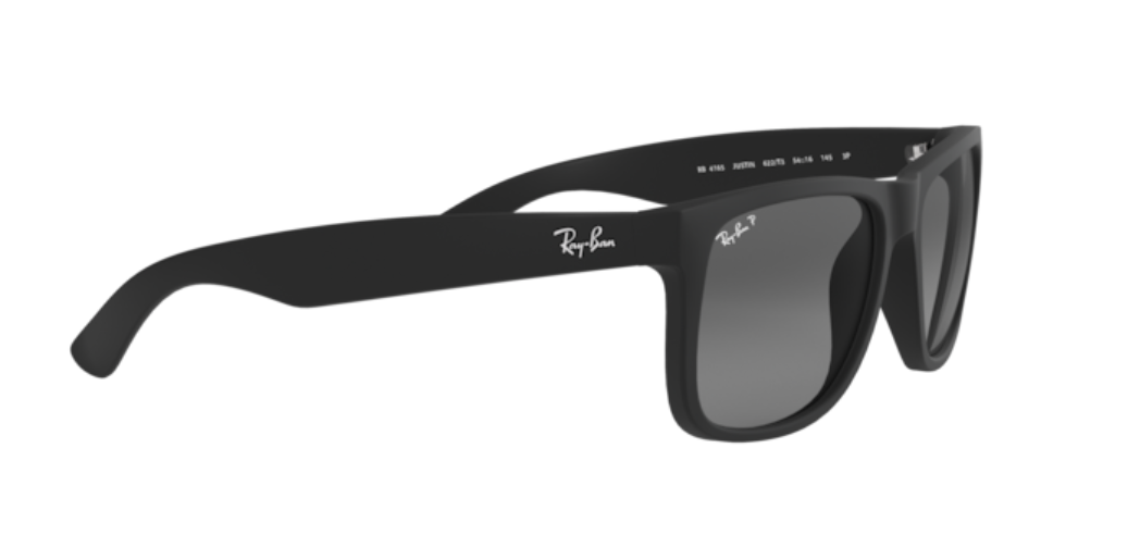 Ray-Ban Justin rubber | Massa preto | Lentes polarizadas orgânicas cinza degradê