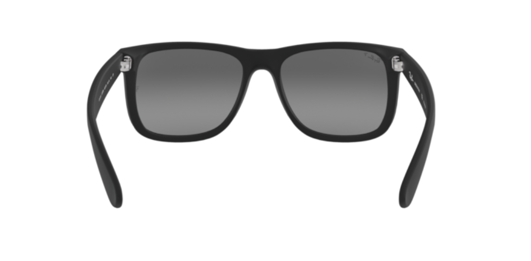 Ray-Ban Justin | Massa preto rubber | Lentes polarizadas orgânicas cinza degradê